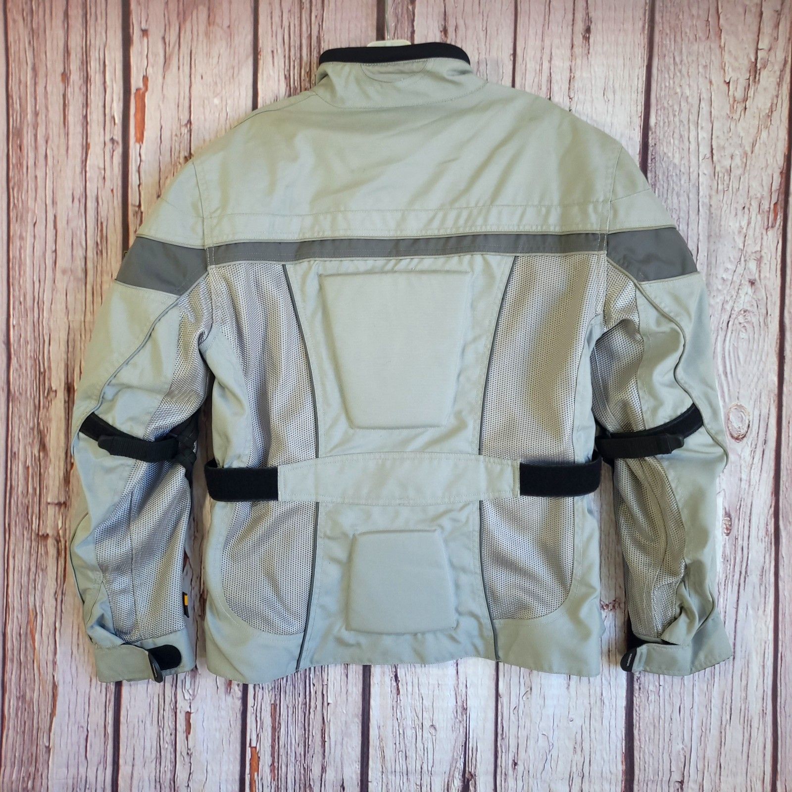 Olympia Mens Moto Sports Medium Motorcycle Jacket Armor Gray — image 5 of 6